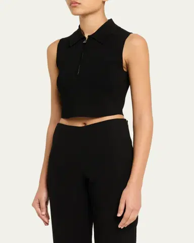 SIMKHAI Tatum Sleeveless Half-Zip Top | Thumbnail 4