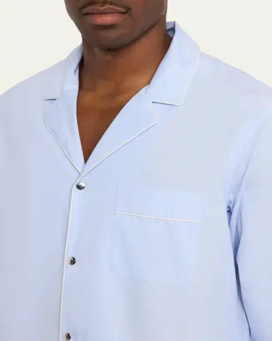 Moncler Men's Fil-a-Fil Cotton Long-Sleeve Shirt | Thumbnail 5