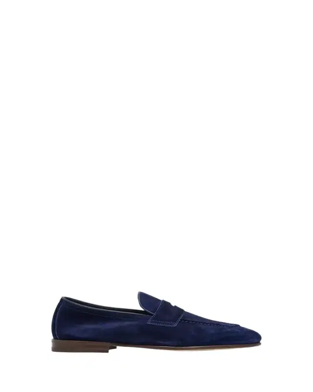 Brunello Cucinelli Men's Leather Apron-Toe Penny Loafers