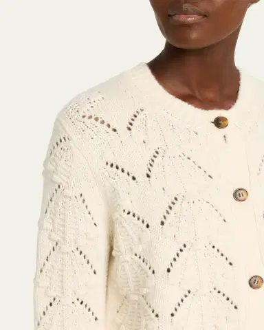 Loulou de Saison Bach 3D Shell Knit Crewneck Cardigan | Thumbnail 5 Loulou de Saison Bach 3D Shell Knit Crewneck Cardigan | Thumbnail 5