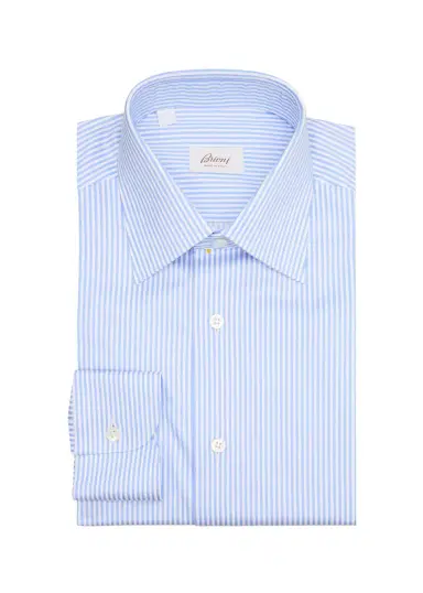 Brioni Men's Cotton Bengal Stripe Dress Shirt | Thumbnail 3