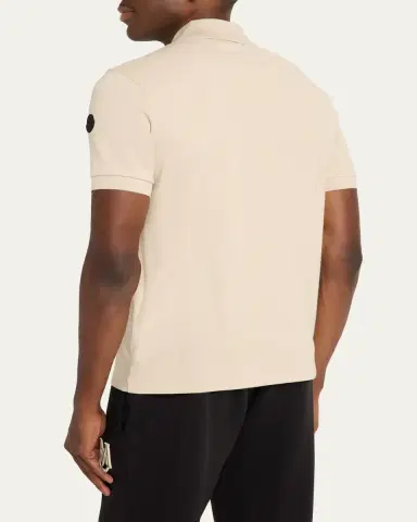 Moncler Men's Logo Cotton Piquet Half-Zip Polo Shirt | Thumbnail 7 Moncler Men's Logo Cotton Piquet Half-Zip Polo Shirt | Thumbnail 7