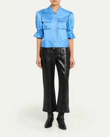 Cinq à Sept Vegan Leather Kick-Flare Pants | Thumbnail 2 Cinq à Sept Vegan Leather Kick-Flare Pants | Thumbnail 2