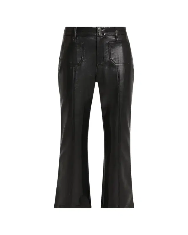 Vegan Leather Kick-Flare Pants