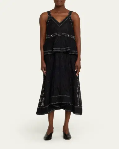 3.1 Phillip Lim Sleeveless Layered Lace Midi Dress | Thumbnail 2 3.1 Phillip Lim Sleeveless Layered Lace Midi Dress | Thumbnail 2