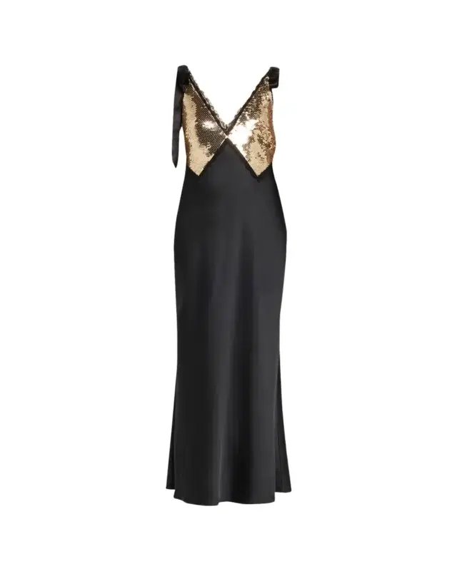 LoveShackFancy Talissa Sequined Maxi Dress