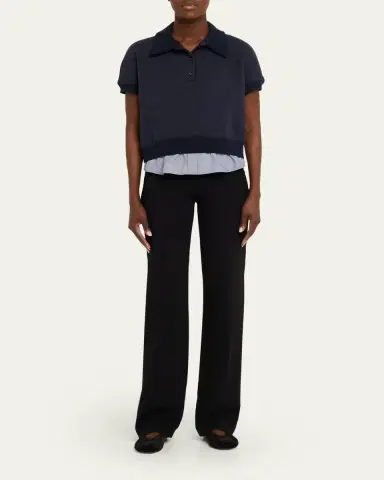 3.1 Phillip Lim Mixed Media Polo Top | Thumbnail 2