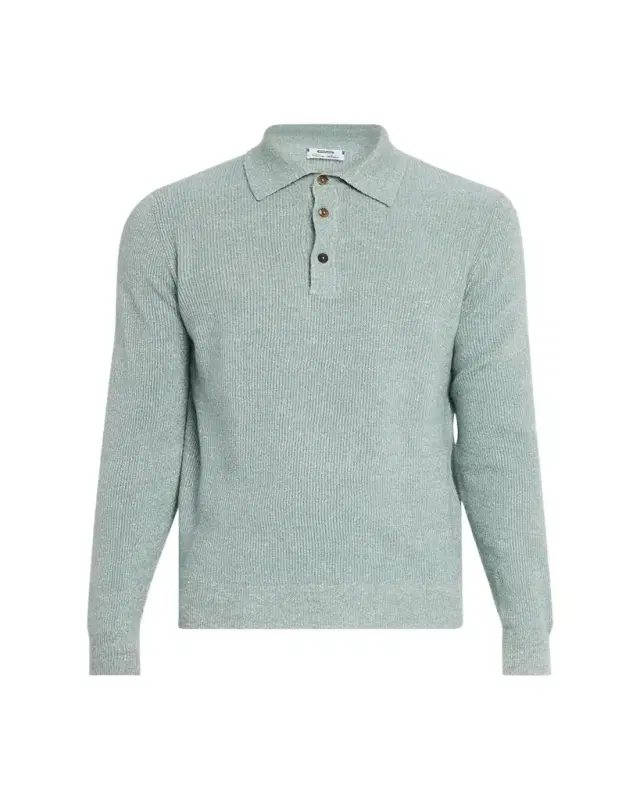Men's Cashmere Rib Polo Sweater