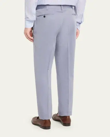 Cesare Attolini Men's Cotton-Wool Twill Pants | Thumbnail 3 Cesare Attolini Men's Cotton-Wool Twill Pants | Thumbnail 3