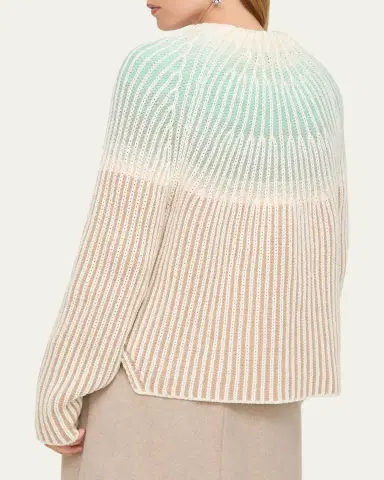 Lafayette 148 New York Ombre Wool-Cashmere Rib Knit Sweater | Thumbnail 3 Lafayette 148 New York Ombre Wool-Cashmere Rib Knit Sweater | Thumbnail 3