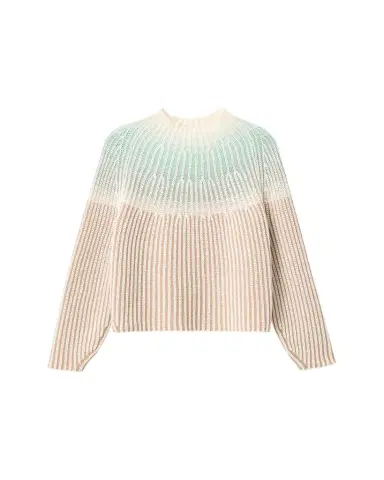 Lafayette 148 New York Ombre Wool-Cashmere Rib Knit Sweater | Thumbnail 1 Lafayette 148 New York Ombre Wool-Cashmere Rib Knit Sweater | Thumbnail 1