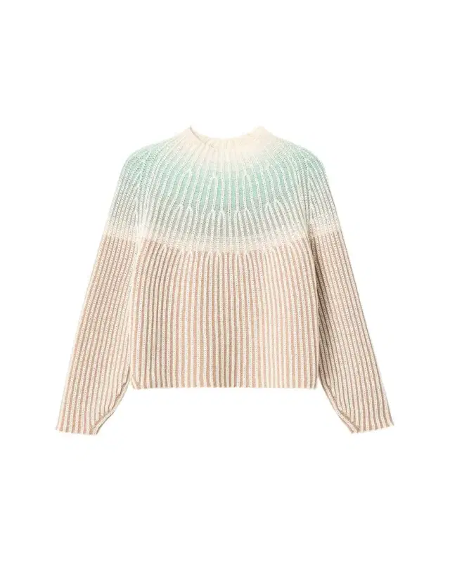 Lafayette 148 New York Ombre Wool-Cashmere Rib Knit Sweater