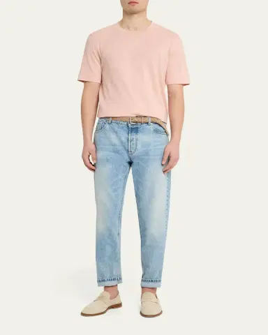 Brunello Cucinelli Men's Classic Fit Cotton Crewneck T-Shirt | Thumbnail 2