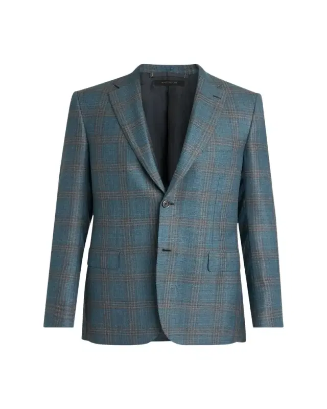 Men's Wool Plaid Single-Breasted Sport Coat