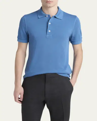 Tom Ford Men's Lyocell Pique Polo Shirt | Thumbnail 12