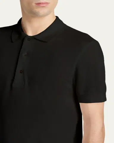 Tom Ford Men's Lyocell Pique Polo Shirt | Thumbnail 5