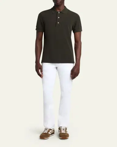 Tom Ford Men's Lyocell Pique Polo Shirt | Thumbnail 6