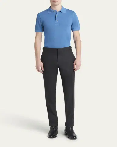 Tom Ford Men's Lyocell Pique Polo Shirt | Thumbnail 10