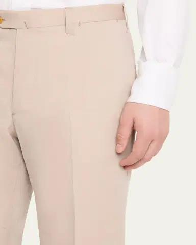 Cesare Attolini Men's Cotton-Wool Twill Pants | Thumbnail 5 Cesare Attolini Men's Cotton-Wool Twill Pants | Thumbnail 5