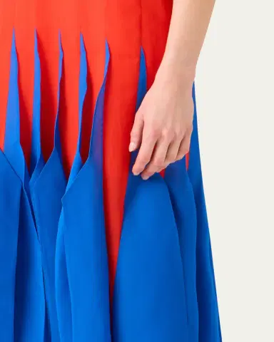 Akris Sleeveless Panama Silk Organza Seamed Midi Dress | Thumbnail 5 Akris Sleeveless Panama Silk Organza Seamed Midi Dress | Thumbnail 5