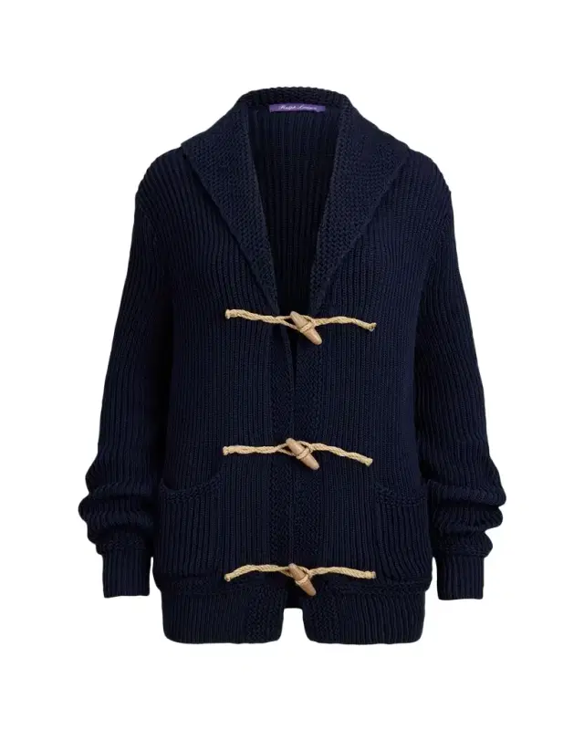 Cotton-Silk Shawl-Collar Cardigan