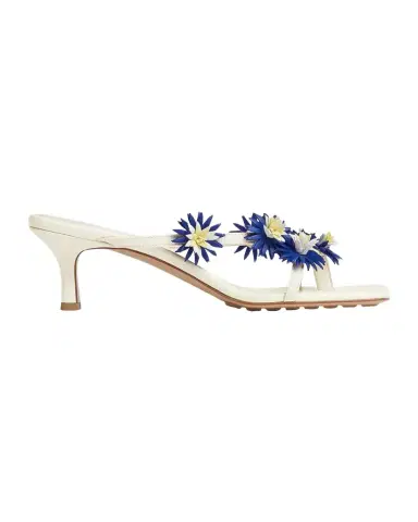 Bottega Veneta Riva Floral Leather Kitten-Heel Sandals | Thumbnail 1