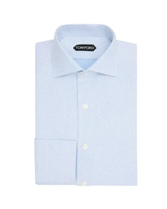 TOM FORD Men's Cotton Woven Micro-Check Dress Shirt