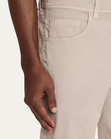 Cesare Attolini Men's Cotton Slim Straight-Leg Five-Pocket Pants | Thumbnail 5 Cesare Attolini Men's Cotton Slim Straight-Leg Five-Pocket Pants | Thumbnail 5