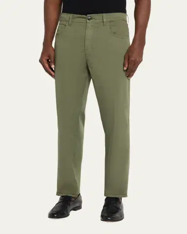 Cesare Attolini Men's Cotton Slim Straight-Leg Five-Pocket Pants | Thumbnail 8 Cesare Attolini Men's Cotton Slim Straight-Leg Five-Pocket Pants | Thumbnail 8