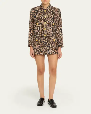 L'Agence Nyx Leopard Tweed Cropped Jacket | Thumbnail 2 L'Agence Nyx Leopard Tweed Cropped Jacket | Thumbnail 2