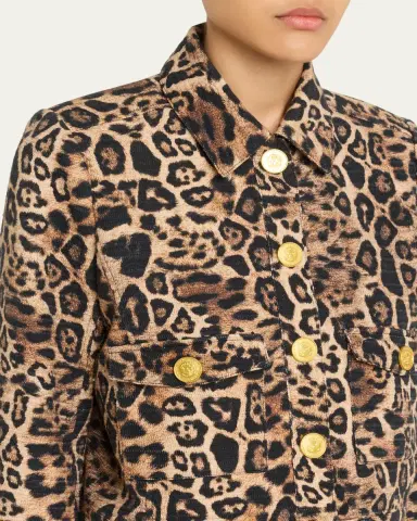 L'Agence Nyx Leopard Tweed Cropped Jacket | Thumbnail 5 L'Agence Nyx Leopard Tweed Cropped Jacket | Thumbnail 5