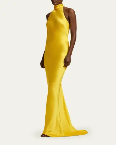 Ralph Lauren Collection Chilton Stretch Satin Evening Dress | Thumbnail 4 Ralph Lauren Collection Chilton Stretch Satin Evening Dress | Thumbnail 4