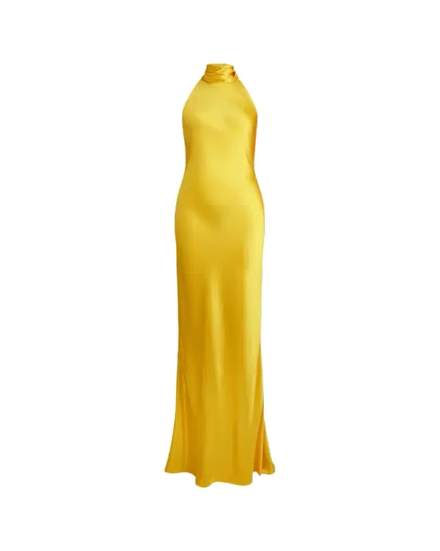 Ralph Lauren Collection Chilton Stretch Satin Evening Dress