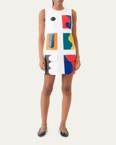 Akris Sleeveless Paravent Nappa Lambskin Leather Mini Dress | Thumbnail 2 Akris Sleeveless Paravent Nappa Lambskin Leather Mini Dress | Thumbnail 2