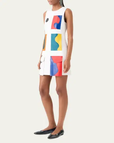 Akris Sleeveless Paravent Nappa Lambskin Leather Mini Dress | Thumbnail 4 Akris Sleeveless Paravent Nappa Lambskin Leather Mini Dress | Thumbnail 4