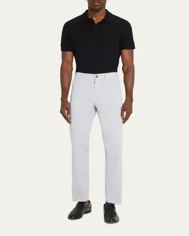 Cesare Attolini Men's Cotton Slim Straight-Leg Five-Pocket Pants | Thumbnail 2 Cesare Attolini Men's Cotton Slim Straight-Leg Five-Pocket Pants | Thumbnail 2