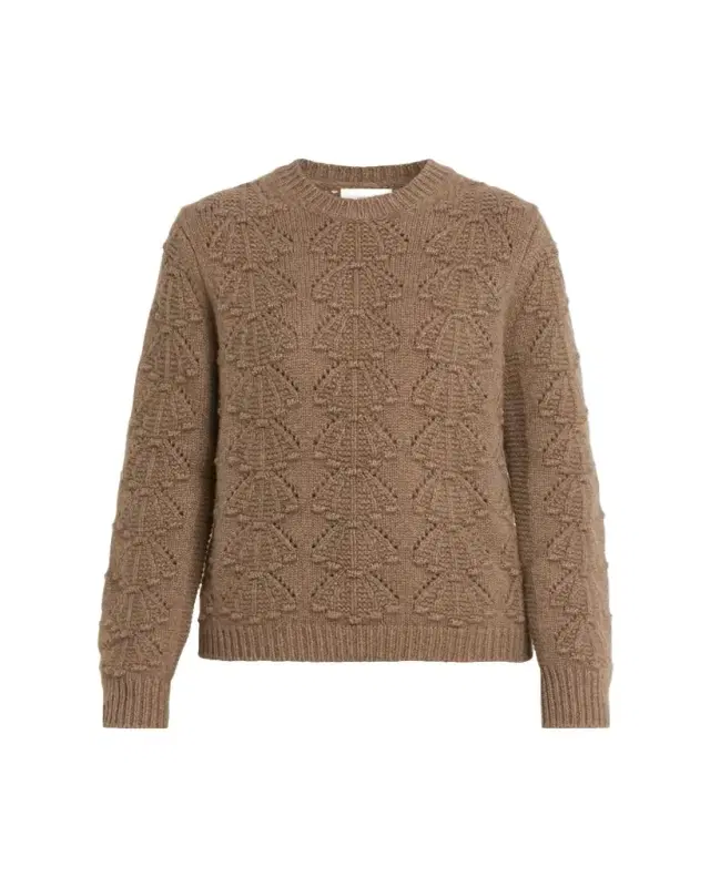 Loulou De Saison Clyde 3D Shell Knit Cashmere Sweater