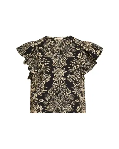 Ulla Johnson Severine Floral Flutter-Sleeve Blouse | Thumbnail 1 Ulla Johnson Severine Floral Flutter-Sleeve Blouse | Thumbnail 1