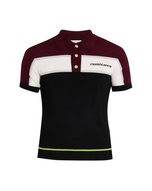 Men's tripe Knit Logo Polo hirt