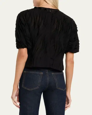 Ulla Johnson Vayda Semi-Sheer Ruffle Top | Thumbnail 3 Ulla Johnson Vayda Semi-Sheer Ruffle Top | Thumbnail 3