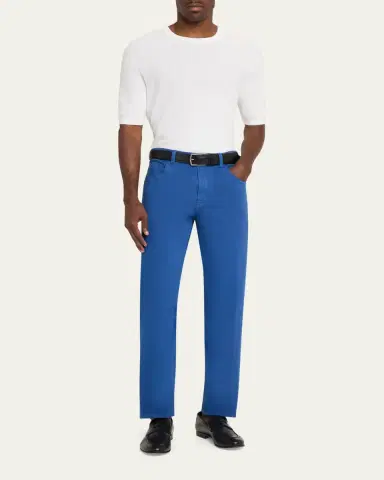 Cesare Attolini Men's Cotton Bull Slim Straight-Leg Five-Pocket Pants | Thumbnail 2 Cesare Attolini Men's Cotton Bull Slim Straight-Leg Five-Pocket Pants | Thumbnail 2
