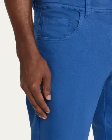 Cesare Attolini Men's Cotton Bull Slim Straight-Leg Five-Pocket Pants | Thumbnail 5 Cesare Attolini Men's Cotton Bull Slim Straight-Leg Five-Pocket Pants | Thumbnail 5