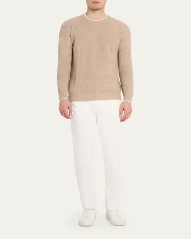 Cesare Attolini Men's Cotton Bull Slim Straight-Leg Five-Pocket Pants | Thumbnail 2 Cesare Attolini Men's Cotton Bull Slim Straight-Leg Five-Pocket Pants | Thumbnail 2