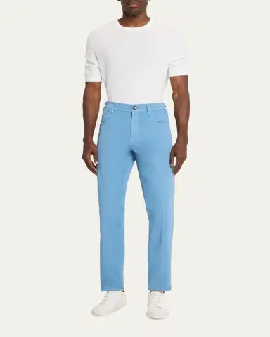 Cesare Attolini Men's Cotton Slim Straight-Leg Five-Pocket Pants | Thumbnail 2 Cesare Attolini Men's Cotton Slim Straight-Leg Five-Pocket Pants | Thumbnail 2