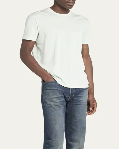 Tom Ford Men's Lyocell-Cotton Crewneck T-Shirt | Thumbnail 4