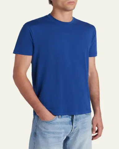 Tom Ford Men's Lyocell-Cotton Crewneck T-Shirt | Thumbnail 8