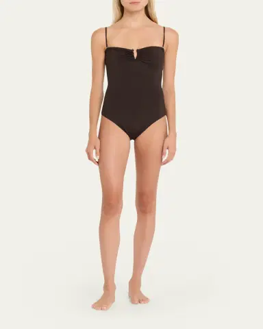 Nili Lotan Ruched U-Ring One-Piece Swimsuit | Thumbnail 2
