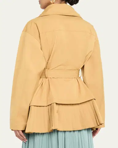 Ulla Johnson Lison Belted Jacket with Pleated Hem | Thumbnail 3