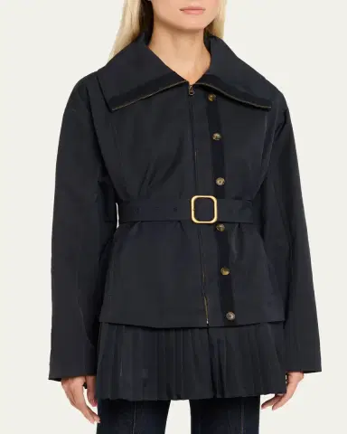 Ulla Johnson Lison Belted Jacket with Pleated Hem | Thumbnail 8