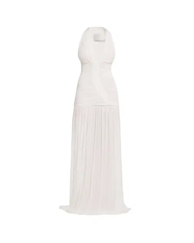 Orion Plunging Ruched Drop-Waist Gown